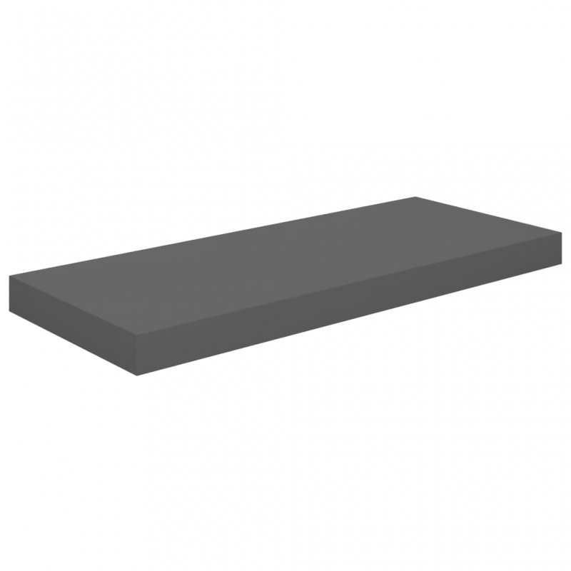 Schweberegale 4 Stk. Hochglanz-Grau 60x23,5x3,8 cm MDF