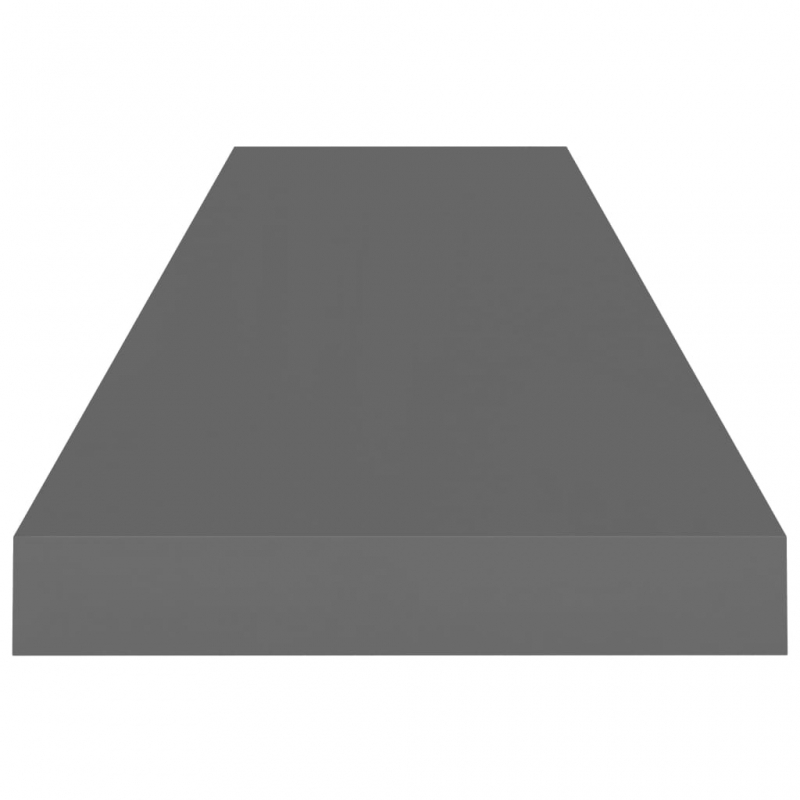 Schweberegale 4 Stk. Hochglanz-Grau 90x23,5x3,8 cm MDF