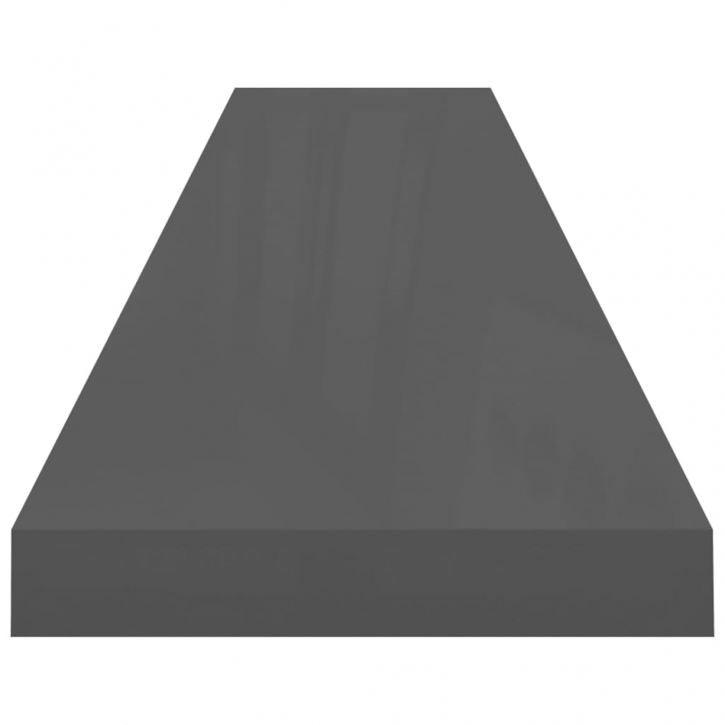 Schweberegal Hochglanz-Grau 120x23,5x3,8 cm MDF