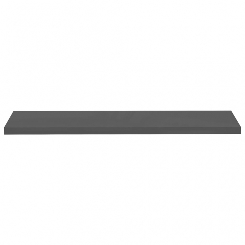 Schweberegale 4 Stk. Hochglanz-Grau 120x23,5x3,8 cm MDF