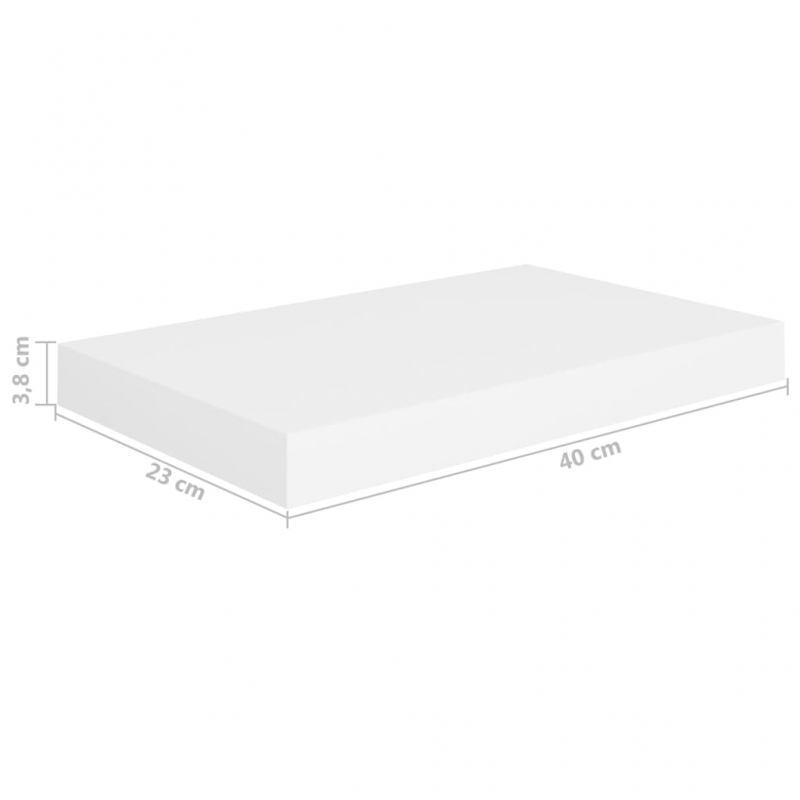 Schweberegale 4 Stk. Weiß 40x23x3,8 cm MDF