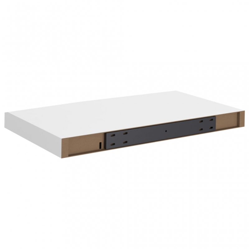Schweberegale 2 Stk. Weiß 50x23x3,8 cm MDF