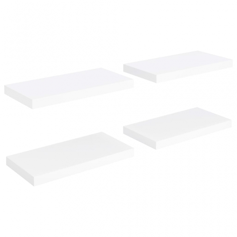 Schwebende Wandregale 4 Stk. Weiß 50x23x3,8cm MDF