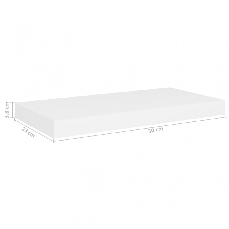 Schwebende Wandregale 4 Stk. Weiß 50x23x3,8cm MDF