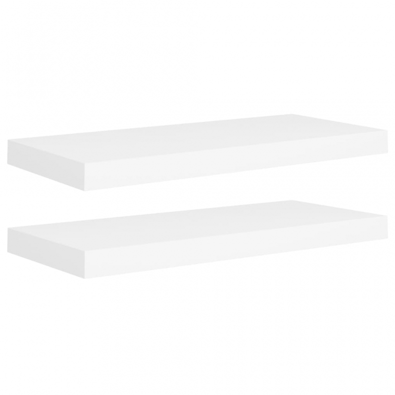 Schwebende Wandregale 2 Stk. Weiß 60x23,5x3,8cm MDF