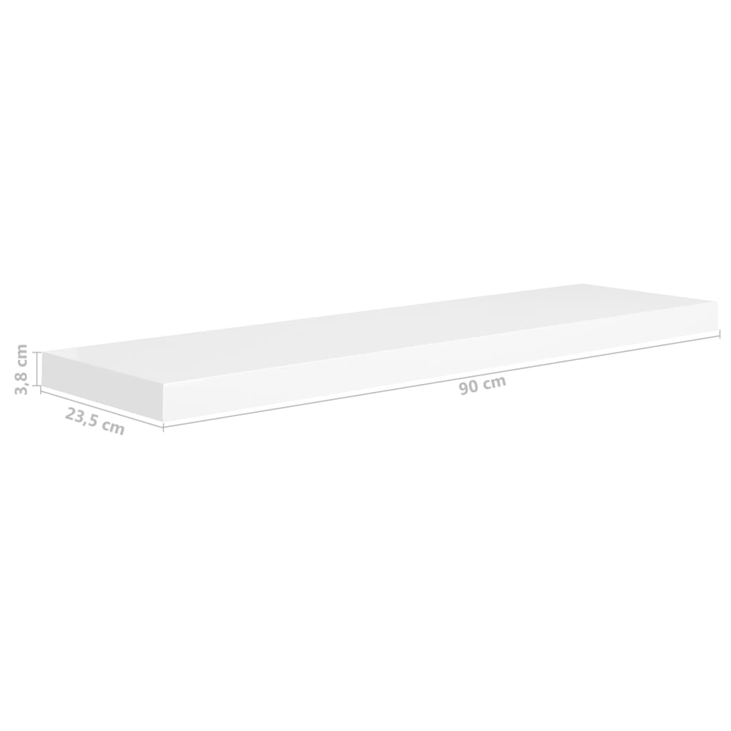 Schweberegale 4 Stk. Weiß 90x23,5x3,8 cm MDF