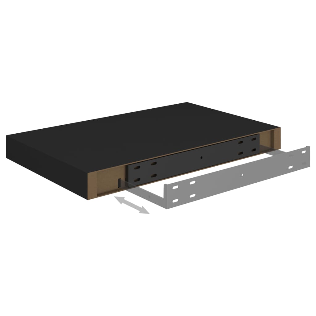Schwebendes Wandregal Schwarz 40x23x3,8 cm MDF