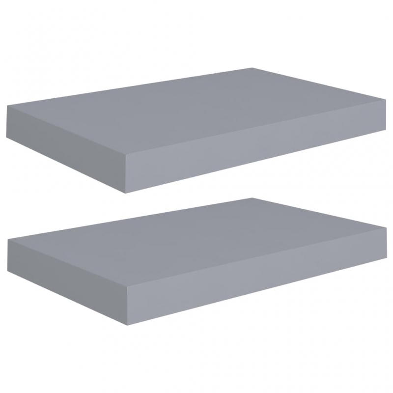 Schwebende Wandregale 2 Stk. Grau 40x23x3,8cm MDF