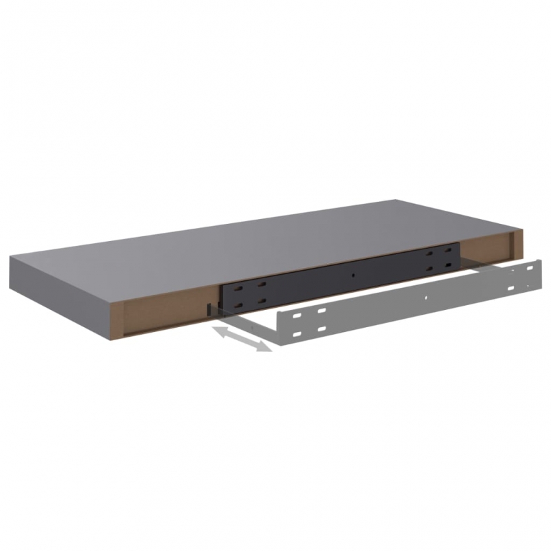 Schweberegal Grau 60x23,5x3,8 cm MDF
