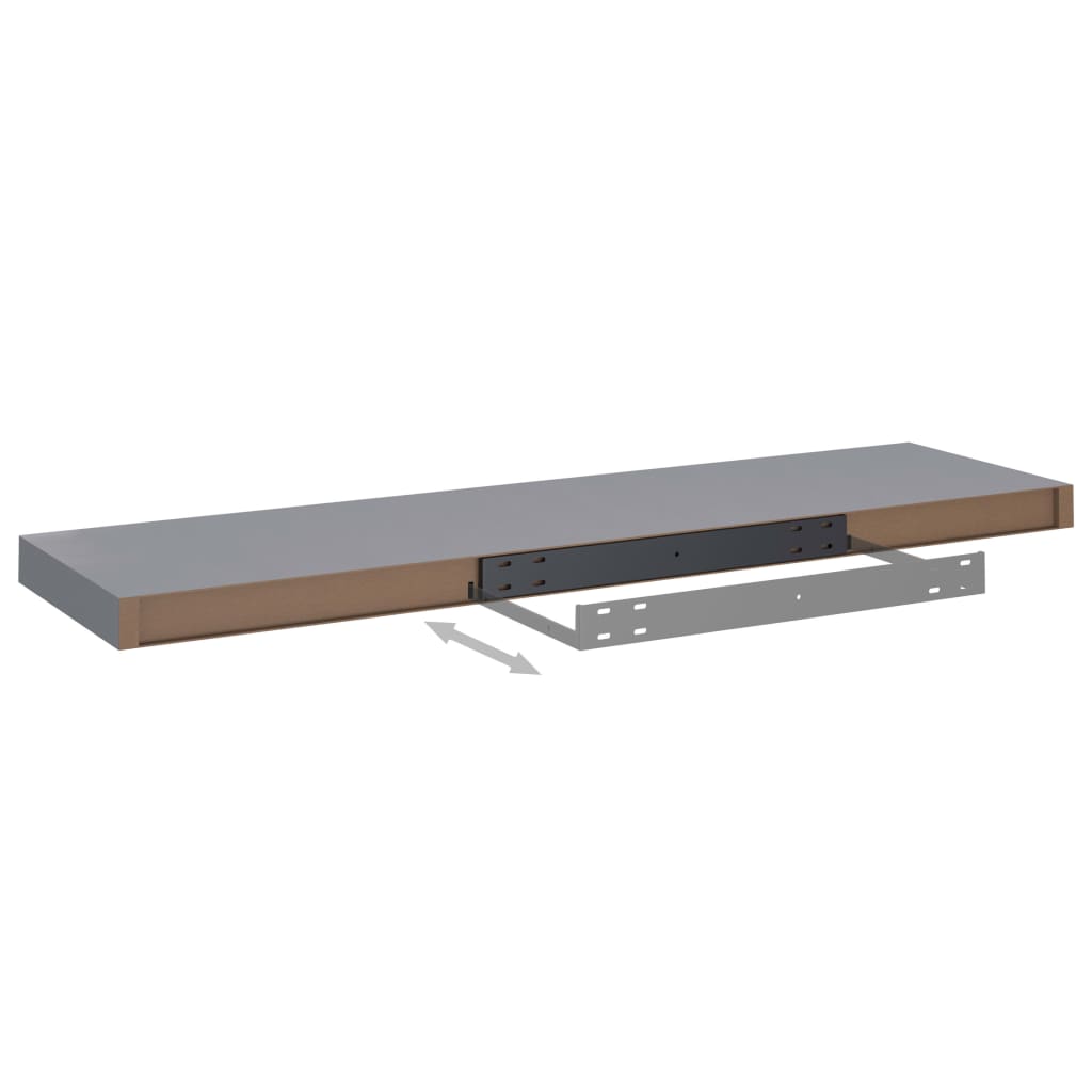 Schwebende Wandregale 4 Stk. Grau 90x23,5x3,8cm MDF