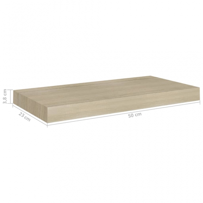 Schwebende Wandregale 4 Stk. Eichefarben 50x23x3,8cm MDF