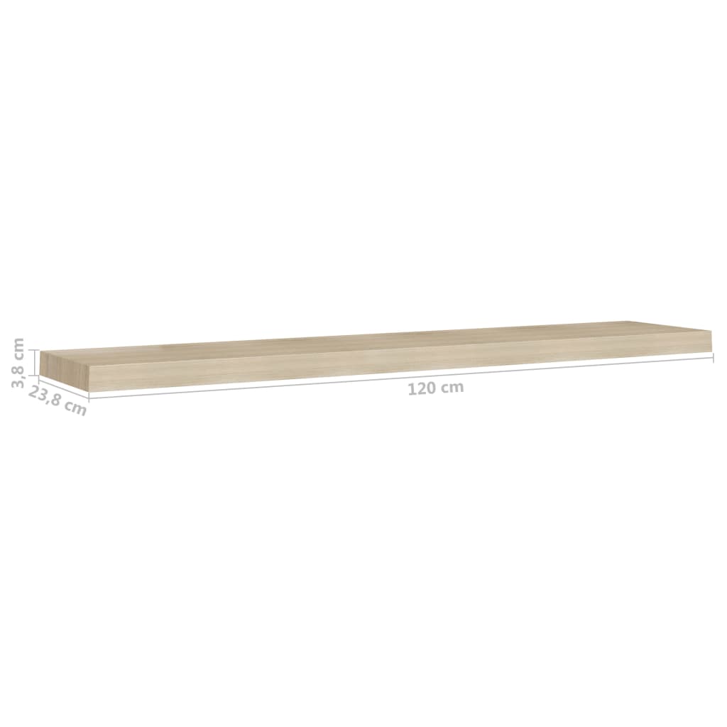 Schweberegal Eichen-Optik 120x23,5x3,8 cm MDF