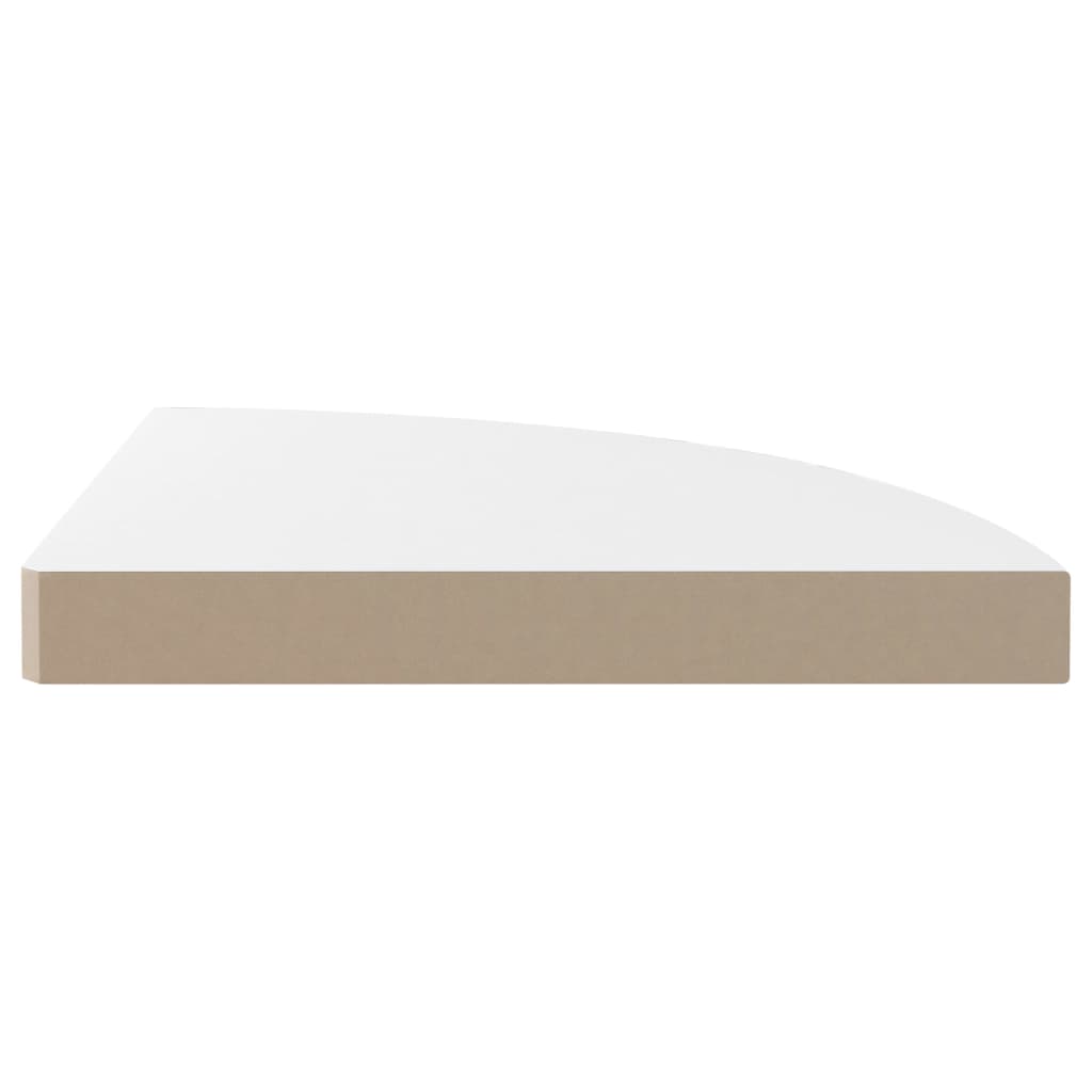 Eck-Schweberegale 4 Stk. Hochglanz-Weiß 35x35x3,8 cm MDF