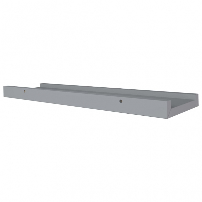 Bilderleisten 2 Stk. Grau 40x9x3 cm MDF