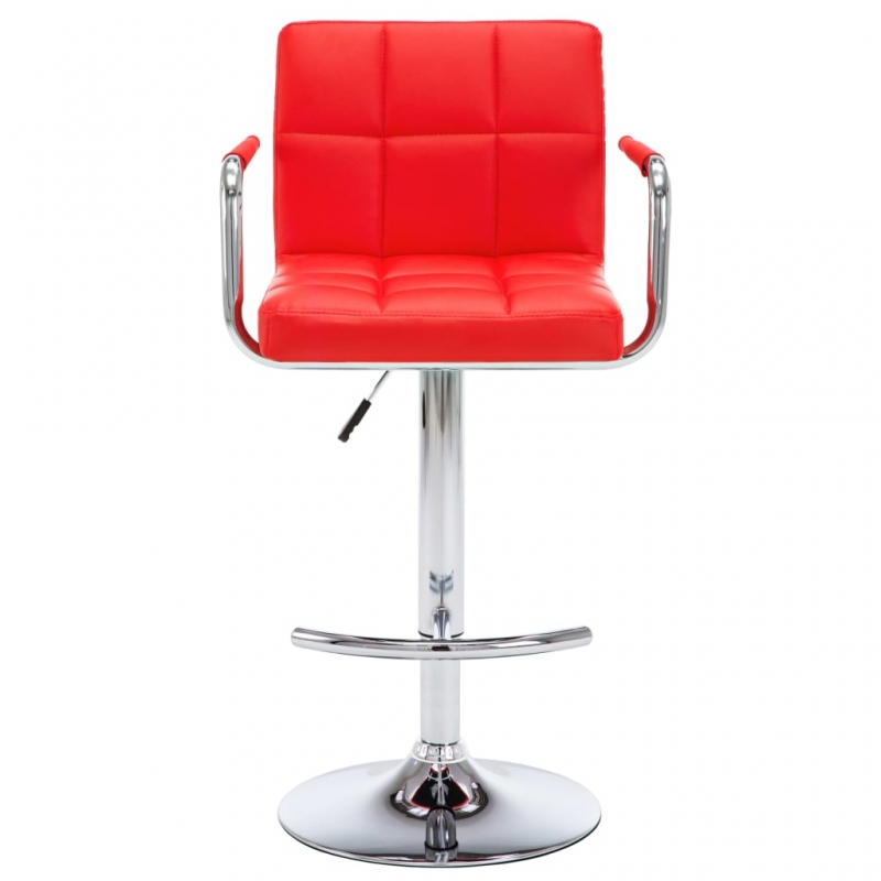 Barhocker 2 Stk. Rot Kunstleder
