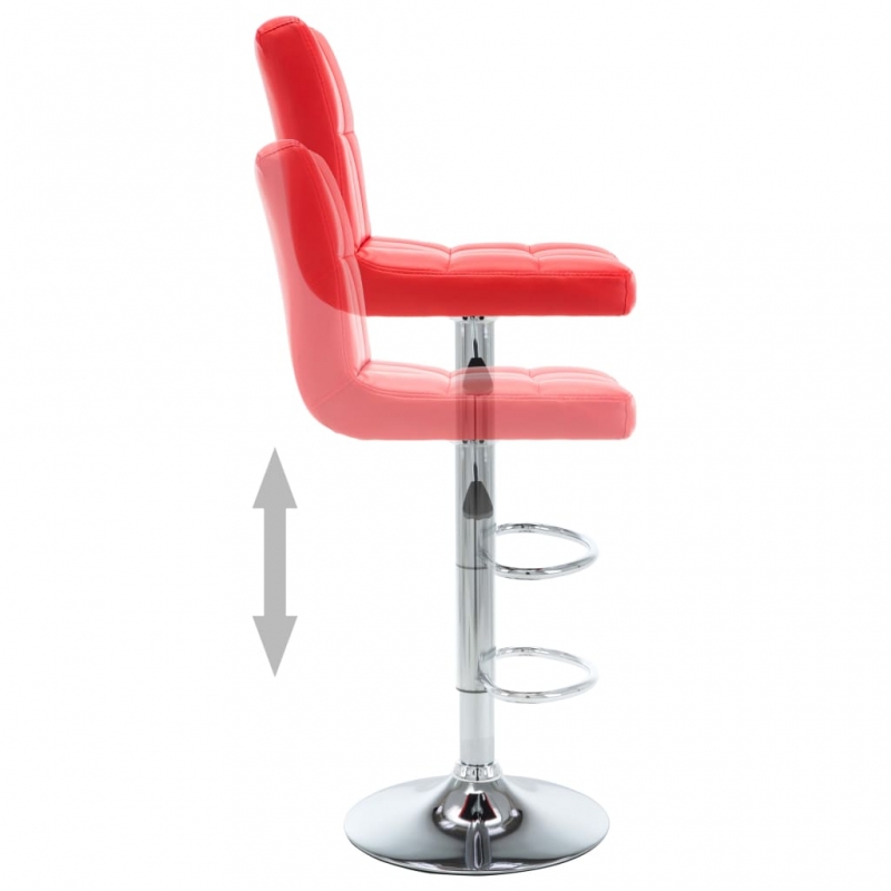 Barhocker 2 Stk. Rot Kunstleder