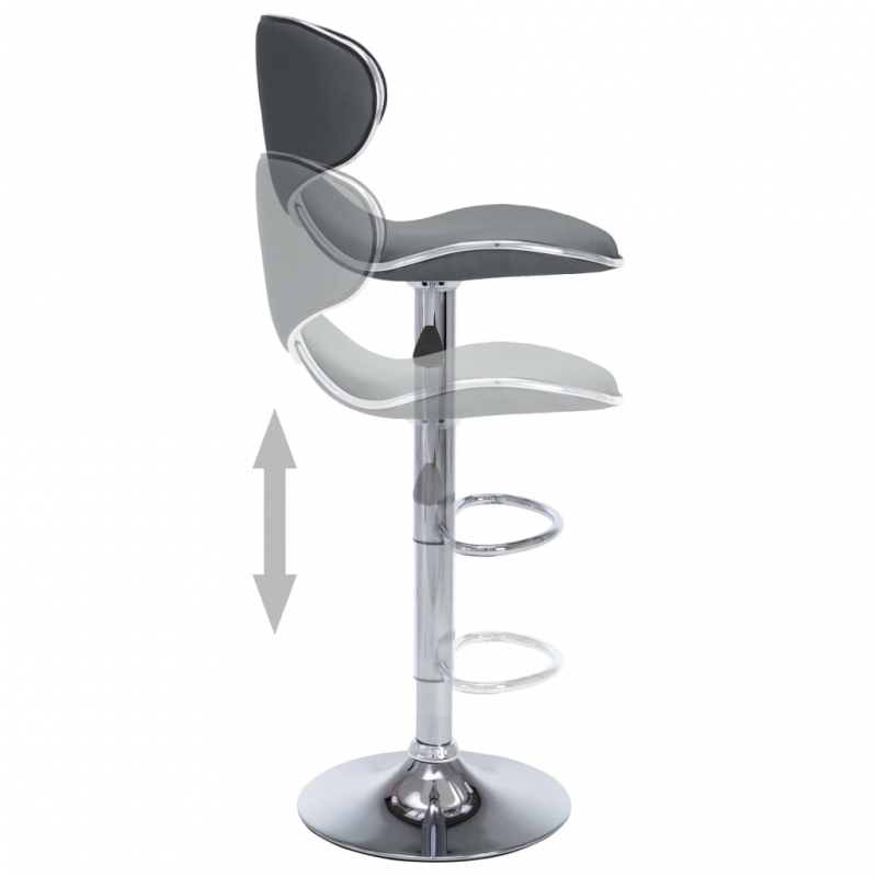 Barhocker 2 Stk. Grau Kunstleder