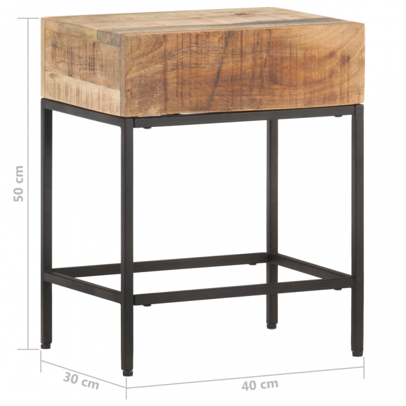 Beistelltisch 40x30x50 cm Raues Mango-Massivholz
