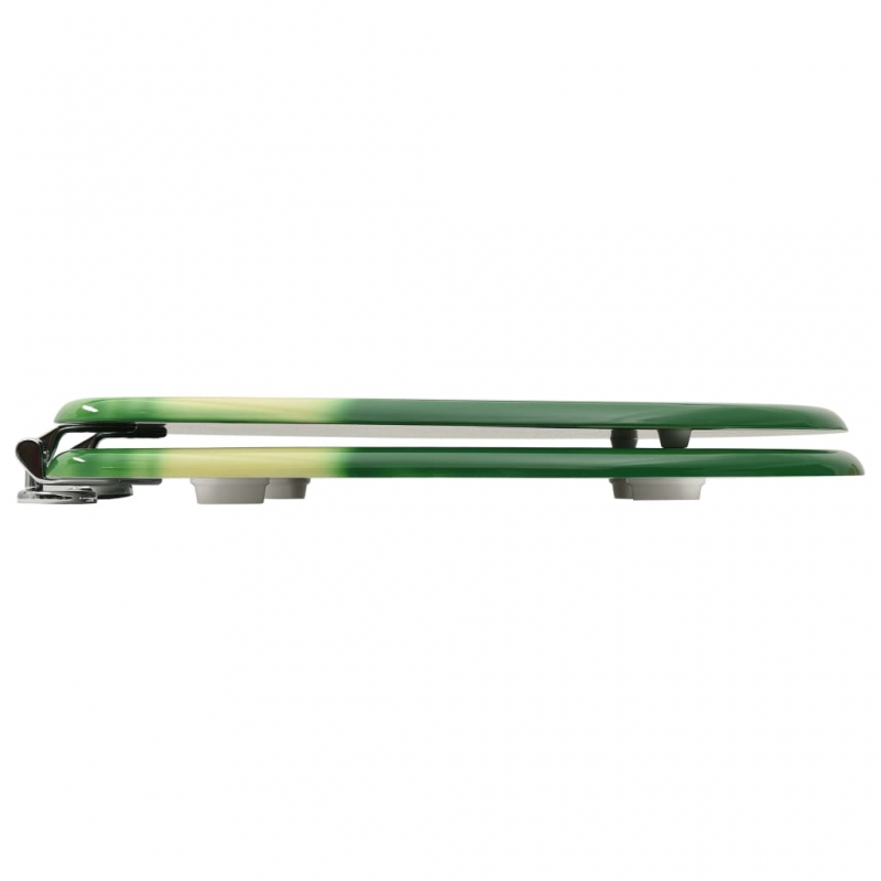 Toilettensitze mit Deckel 2 Stk. MDF Grün Wassertropfen-Design