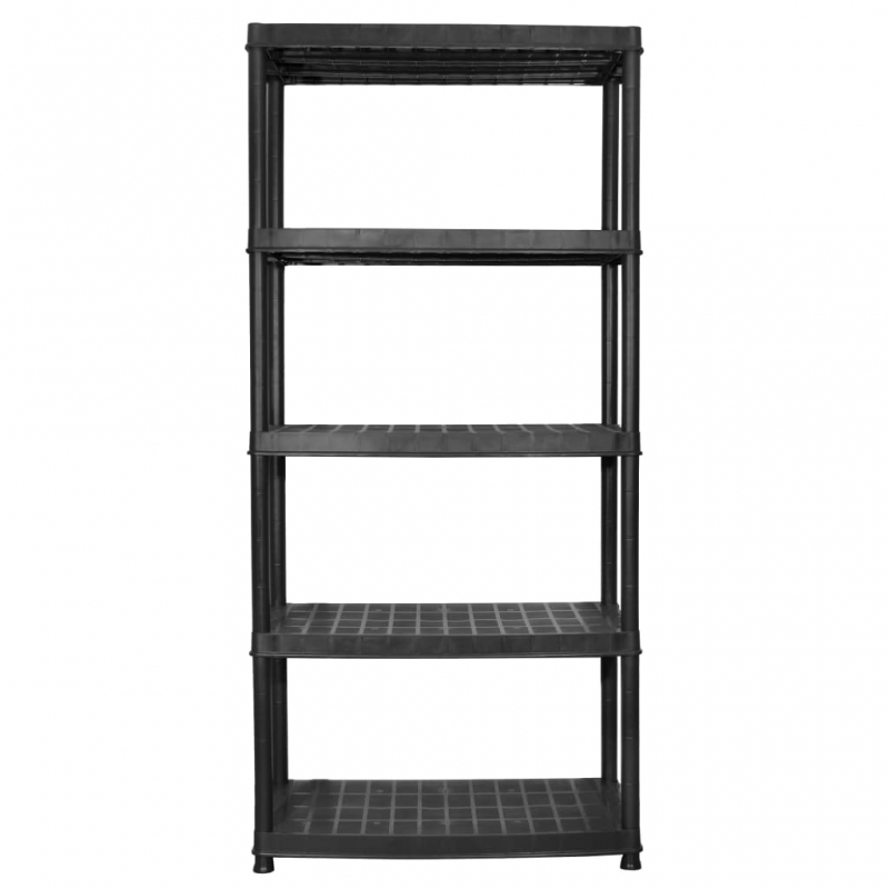 Lagerregal 5-Tier Schwarz 91,5x45,7x185 cm Kunststoff