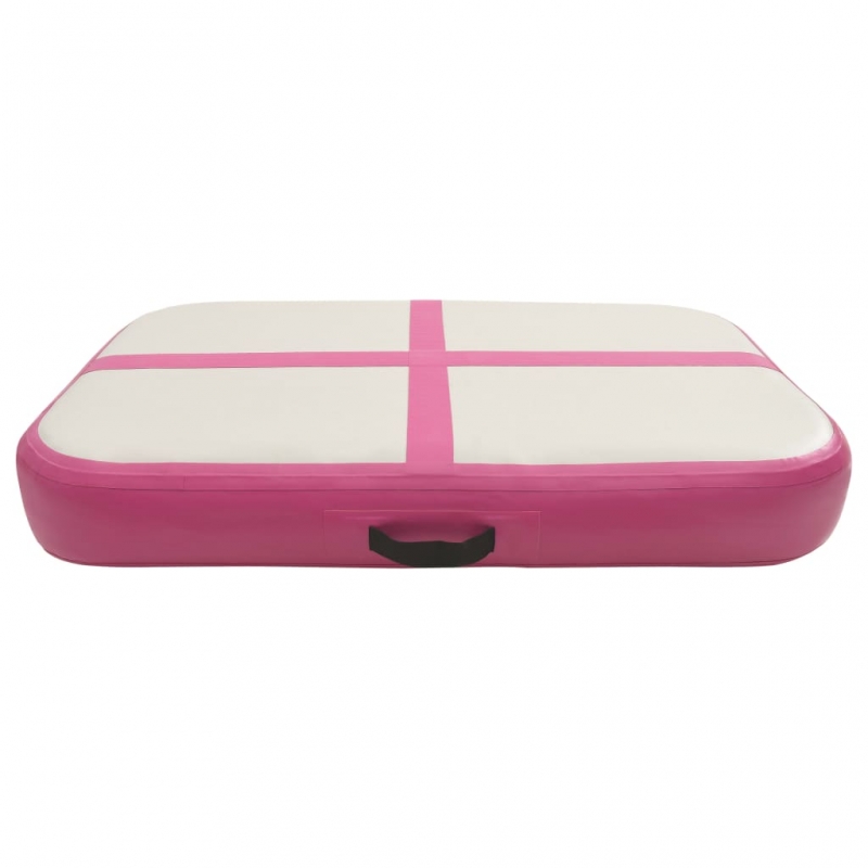 Aufblasbare Gymnastikmatte mit Pumpe 60x100x20 cm PVC Rosa