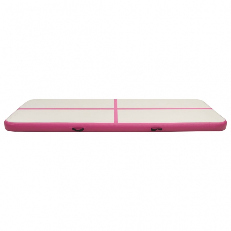 Aufblasbare Gymnastikmatte mit Pumpe 500x100x15 cm PVC Rosa