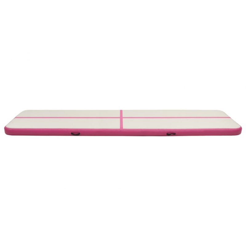 Aufblasbare Gymnastikmatte mit Pumpe 700x100x20 cm PVC Rosa