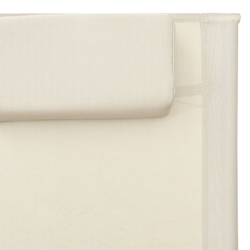 Sonnenliege Textilene Creme und Grau