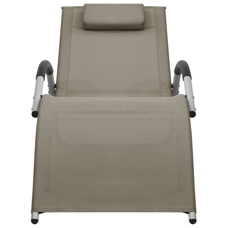 Sonnenliegen Textilene 2 Stk. Taupe und Grau