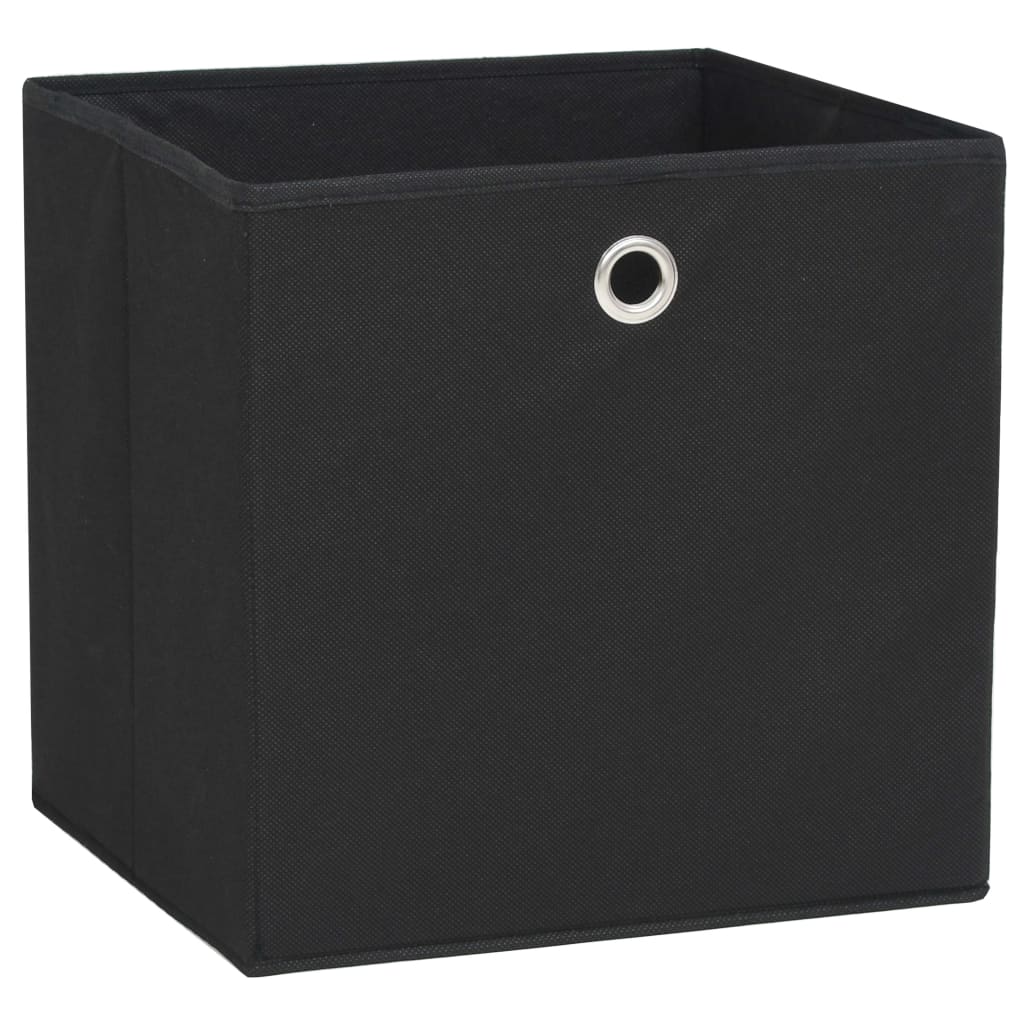 Aufbewahrungsboxen 4 Stk. Vliesstoff 28x28x28 cm Schwarz