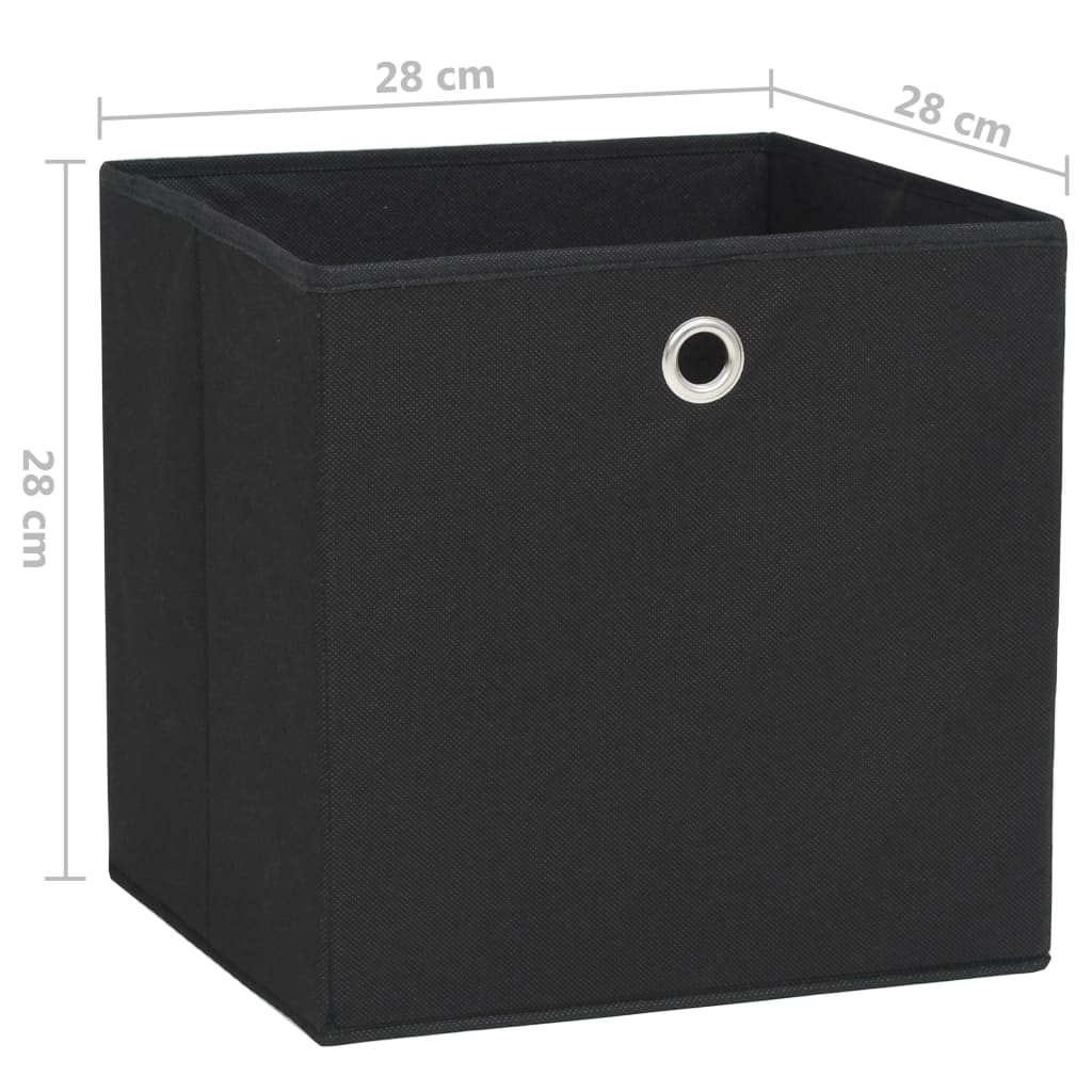 Aufbewahrungsboxen 4 Stk. Vliesstoff 28x28x28 cm Schwarz