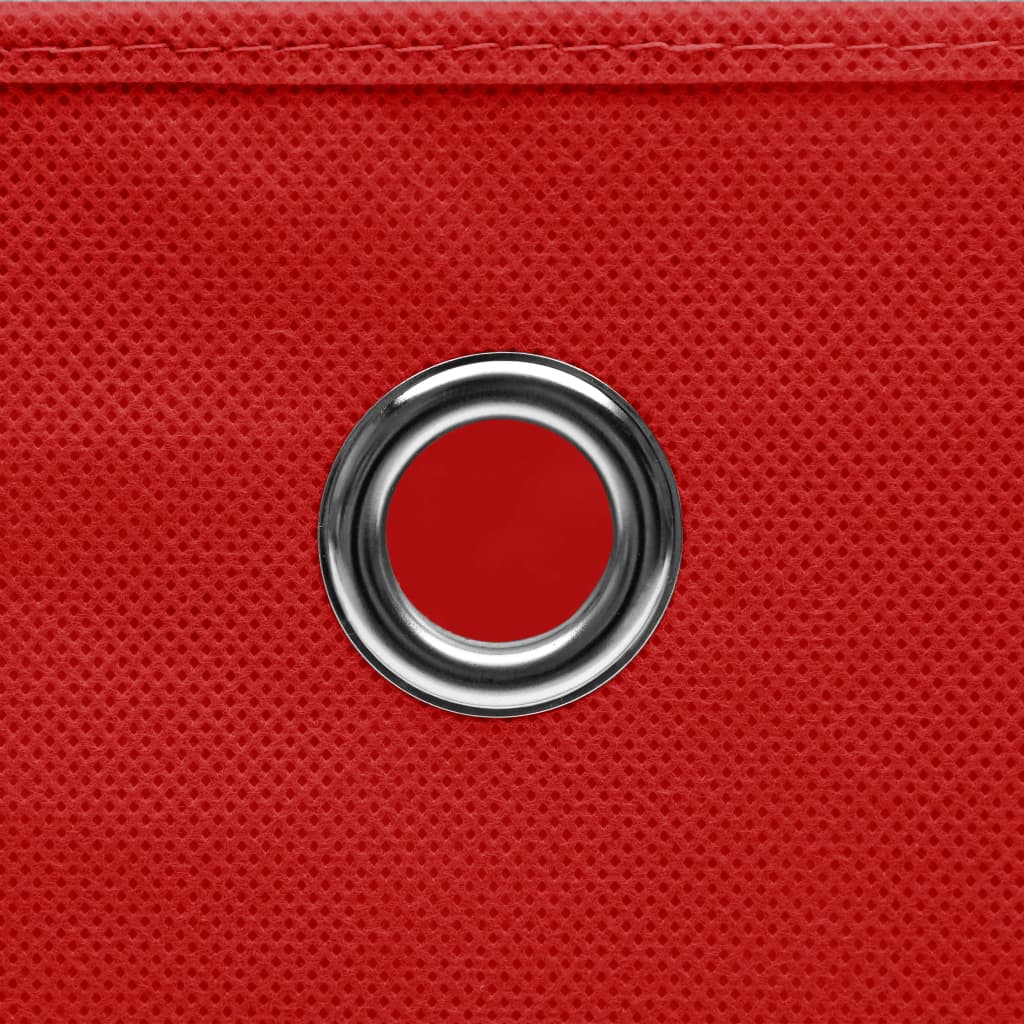 Aufbewahrungsboxen mit Deckeln 10 Stk. 28x28x28 cm Rot