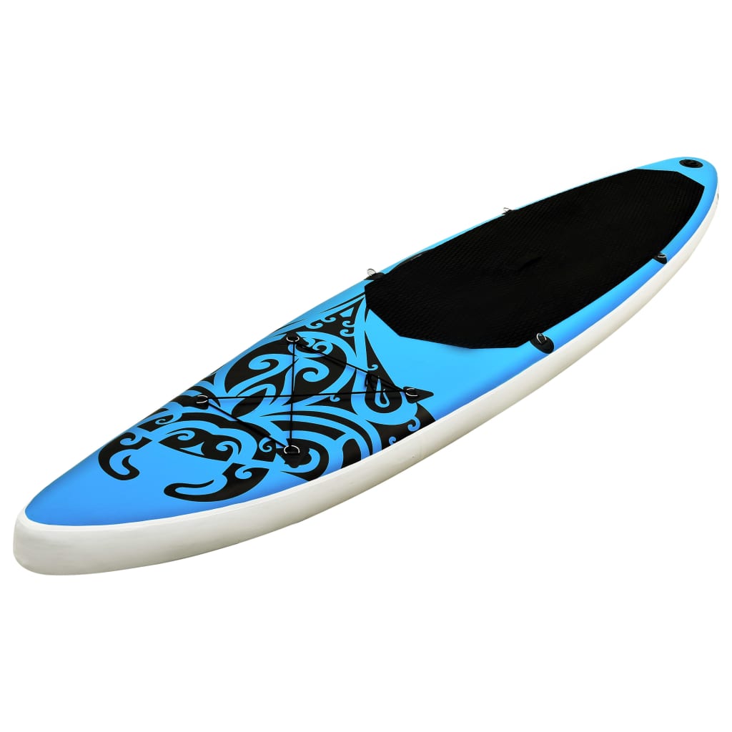 Aufblasbares Stand Up Paddle Board Set 366x76x15 cm Blau