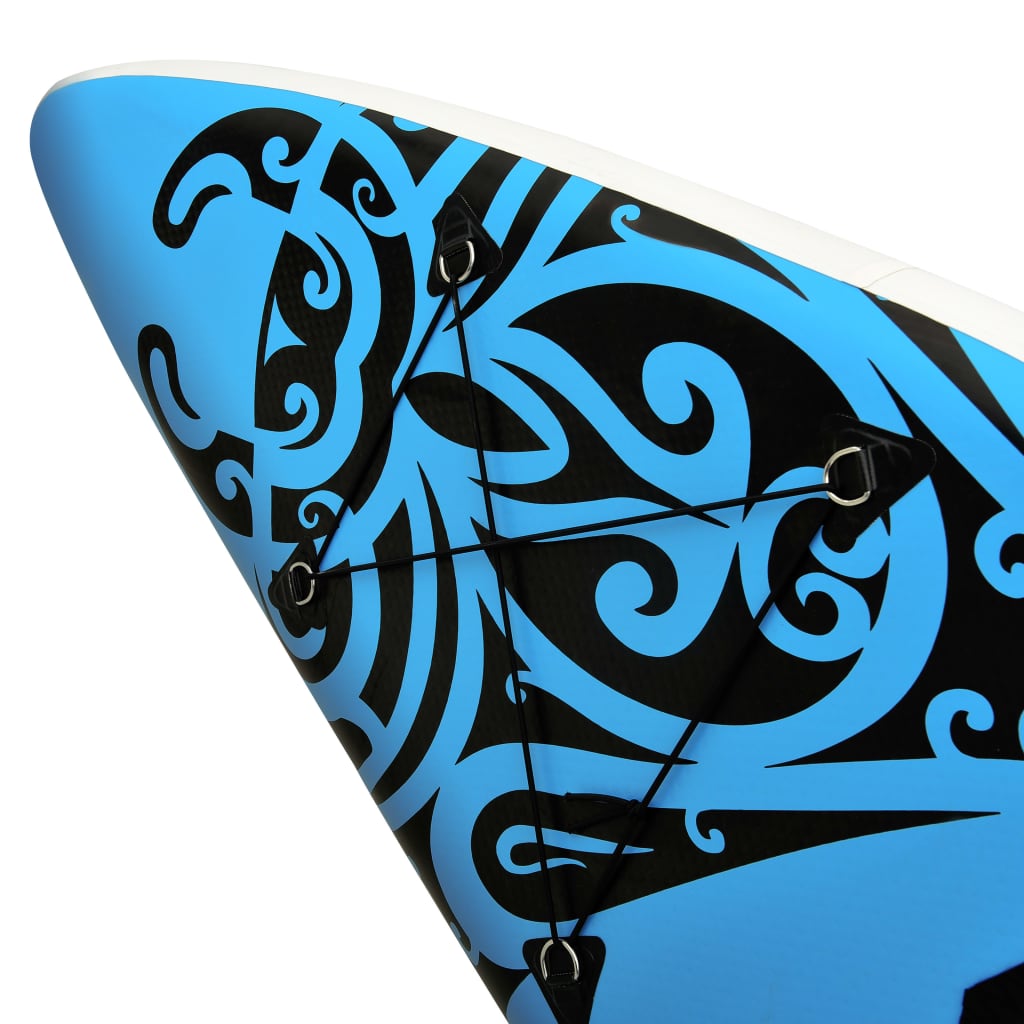 Aufblasbares Stand Up Paddle Board Set 366x76x15 cm Blau