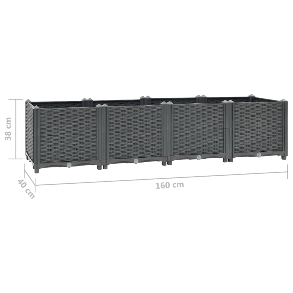 Hochbeet 160x40x38 cm Polypropylen