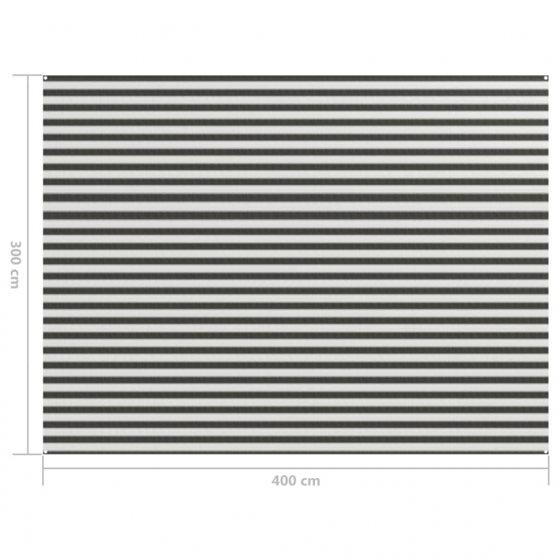 Zeltteppich 300x400 cm Anthrazit und Weiß