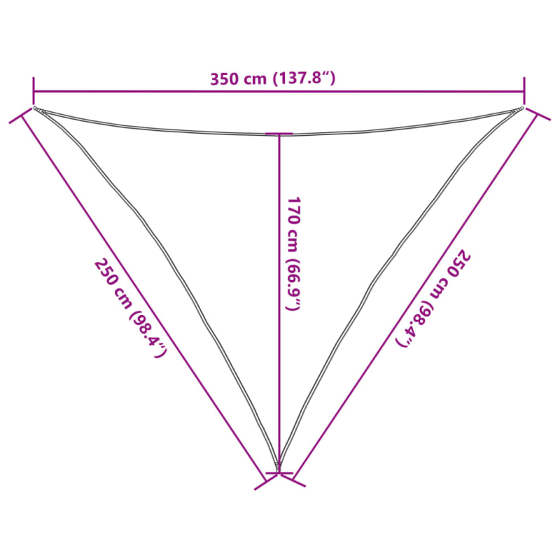 Sonnensegel 160 g/m² Anthrazit 2,5x2,5x3,5 m HDPE
