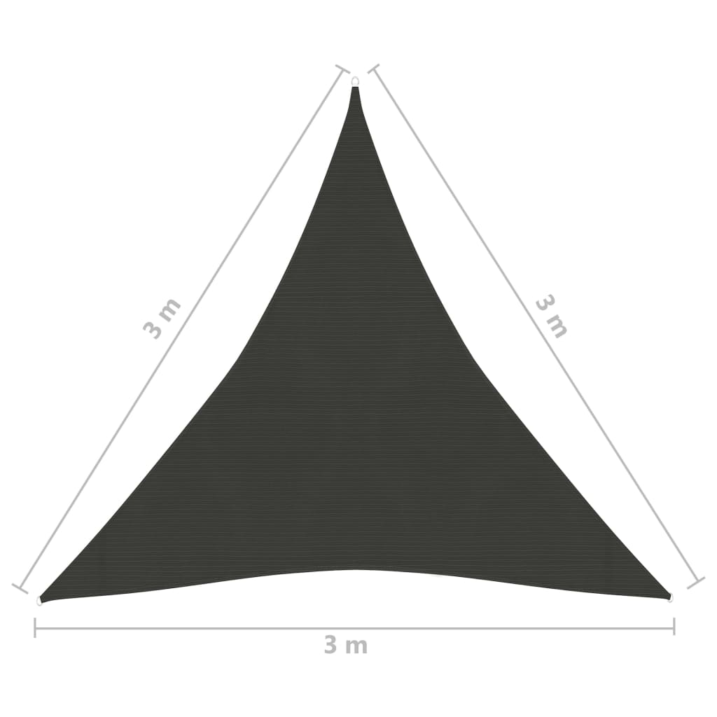 Sonnensegel 160 g/m² Anthrazit 3x3x3 m HDPE