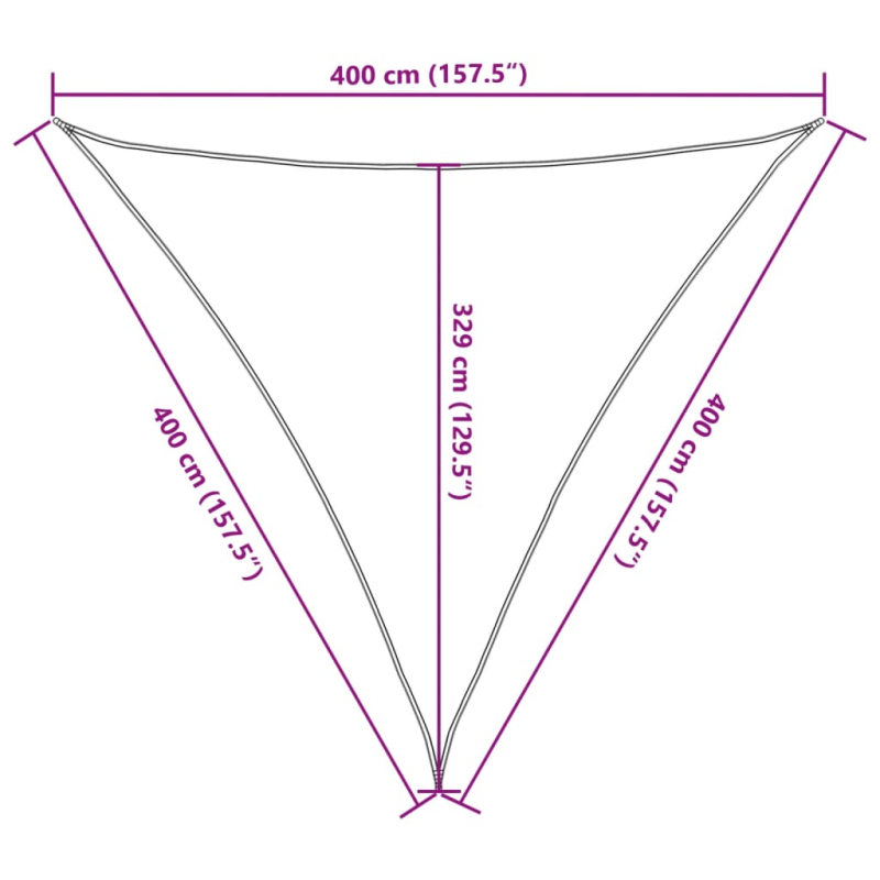 Sonnensegel 160 g/m² Anthrazit 4x4x4 m HDPE