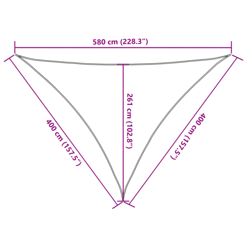 Sonnensegel 160 g/m² Beige 4x4x5,8 m HDPE