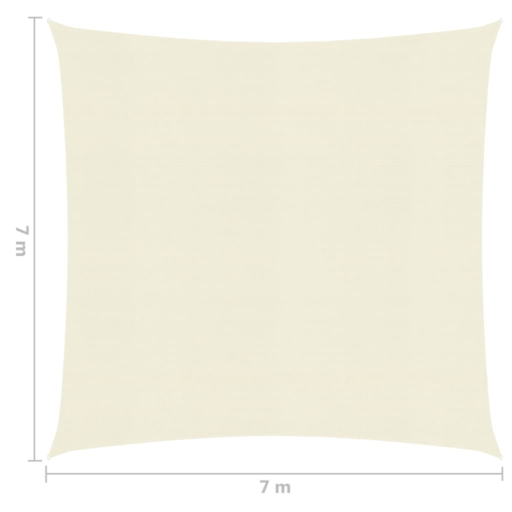Sonnensegel 160 g/m² Creme 7x7 m HDPE