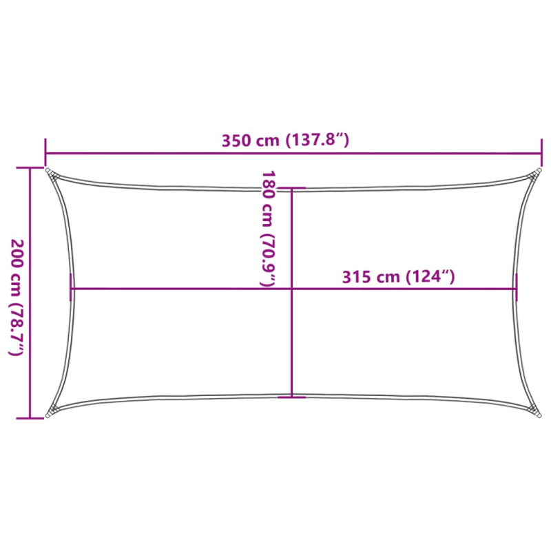 Sonnensegel 160 g/m² Creme 2x3,5 m HDPE