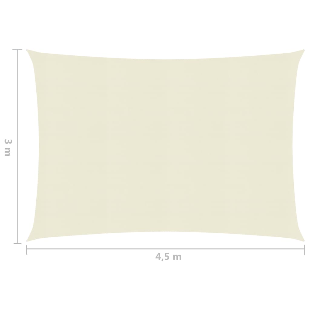 Sonnensegel 160 g/m² Creme 3x4,5 m HDPE