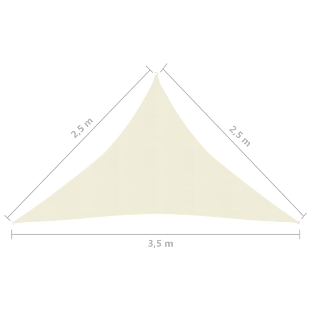 Sonnensegel 160 g/m² Cremeweiß 2,5x2,5x3,5 m HDPE