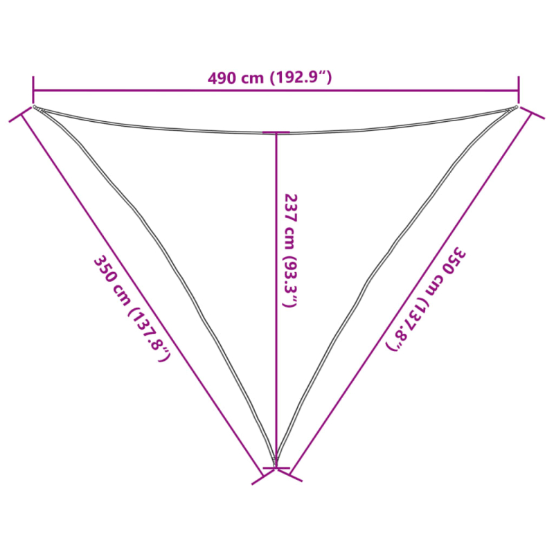 Sonnensegel 160 g/m² Creme 3,5x3,5x4,9 m HDPE