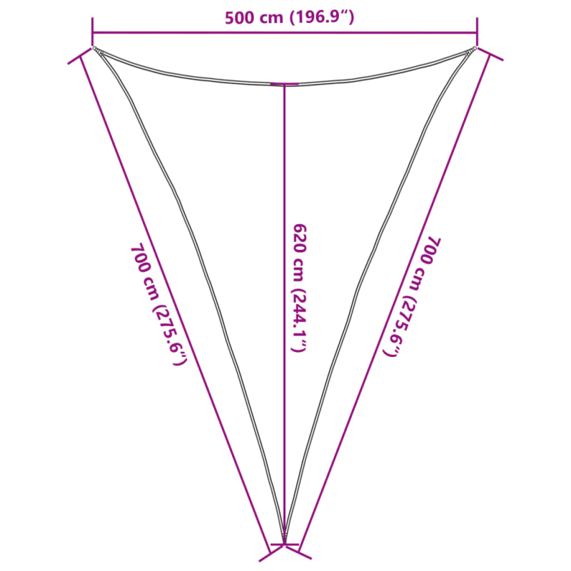 Sonnensegel 160 g/m² Cremeweiß 5x7x7 m HDPE