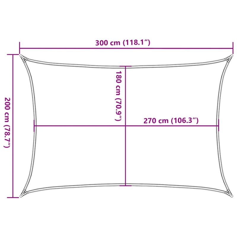 Sonnensegel 160 g/m² Weiß 2x3 m HDPE
