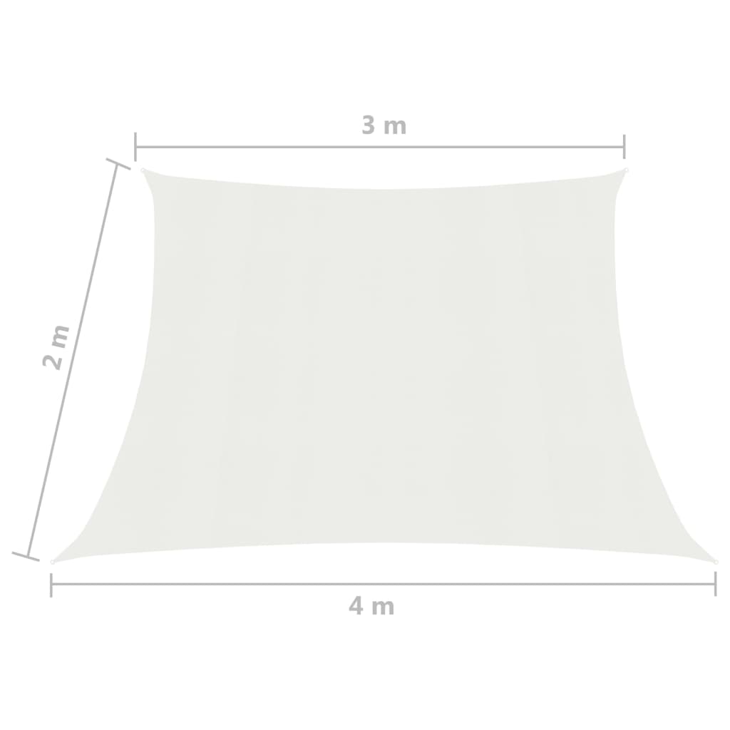 Sonnensegel 160 g/m² Weiß 3/4x2 m HDPE
