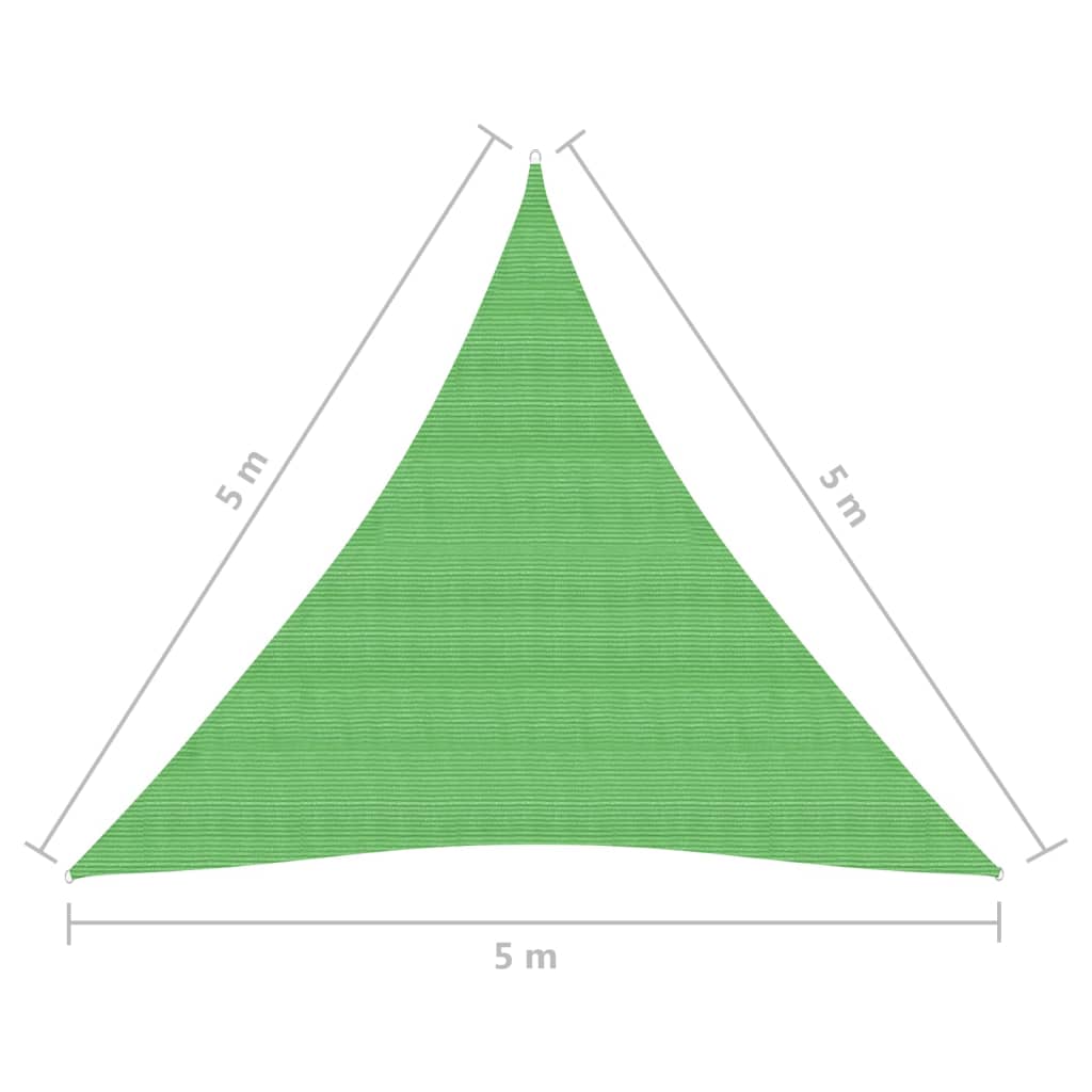 Sonnensegel 160 g/m² Hellgrün 5x5x5 m HDPE