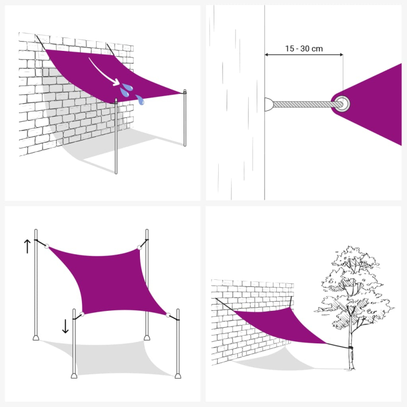 Sonnensegel 160 g/m² Terrakottarot 5x5 m HDPE